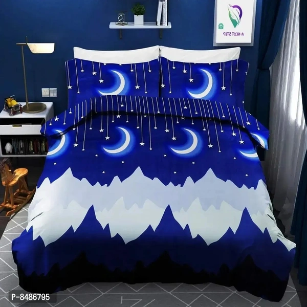 Stylish Fancy Glace Cotton Supersoft Printed Double Bedsheet Set With