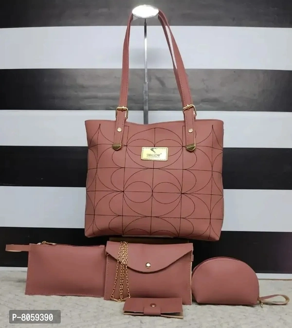 Stylish Fancy PU Bags & Purses Combo Set Of 5 For Women