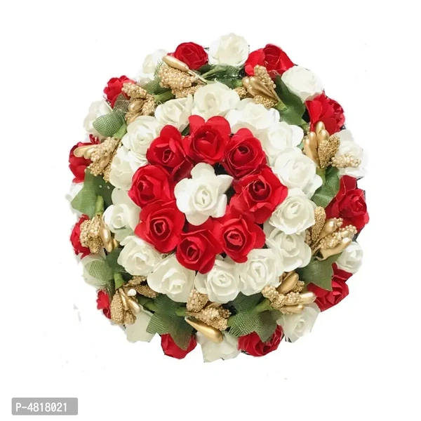 Stylish Multicoloured Paper Flower Bun For Women And
