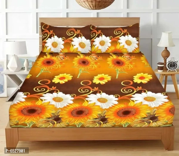 Traditional 3D Printed Cotton Double Bedsheet Set Multipack 1 With 2 P