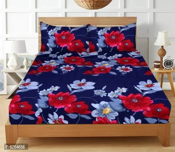 Traditional 3D Printed Cotton Double Bedsheet Set Multipack 1 With 2 P