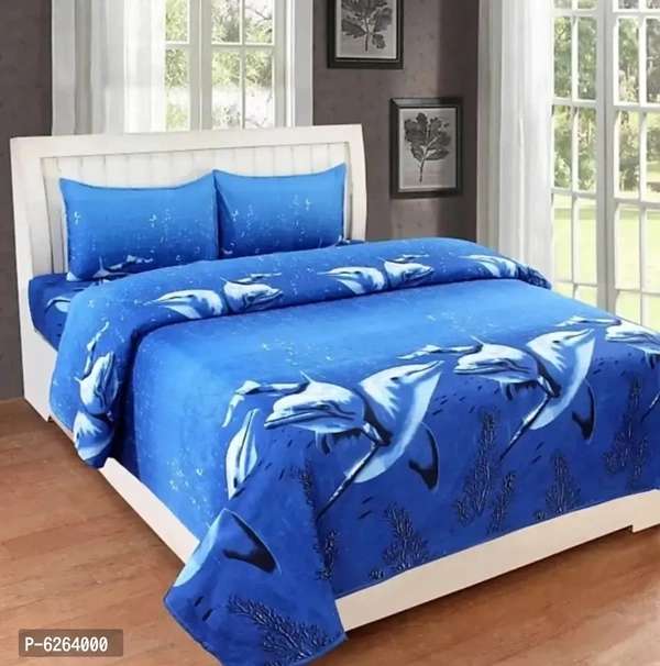 Traditional 3D Printed Cotton Double Bedsheet Set Multipack 1 with 2 P