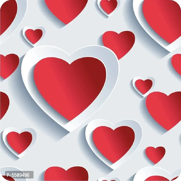 WallDaddy Wallpaper Model (RedWhiteHeart) Extra Large Size (40x300)CM For Bedroom, Drawing Room, Kidsroom, Walls, Doors, Furniture etc Color: Multicoloured