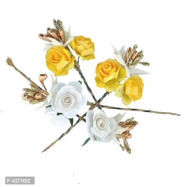 White Yellow Bridal Hair Bun Pin Accessories/Fancy Juda