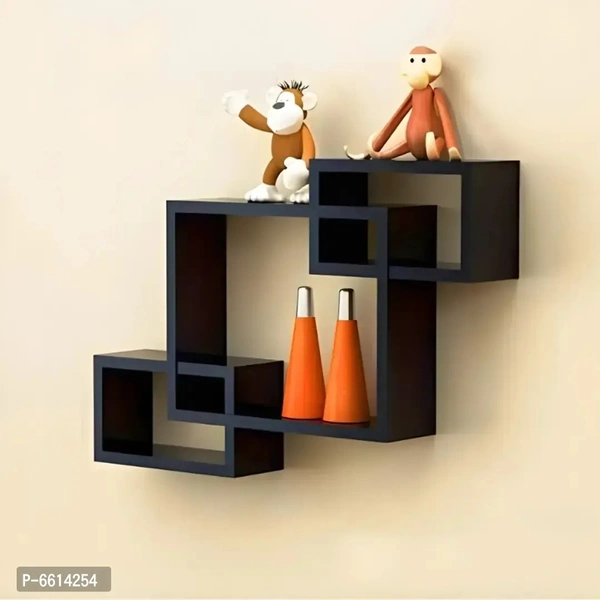 "Wooden Wall Mounted Floating Shelf with 3 Shelves – Display Rack for Living Room, Bedroom, Office