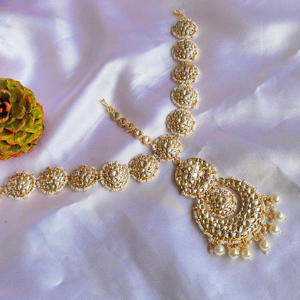 Cherry & Magpie Bridal Sheeshphool Matha Patti - Gold