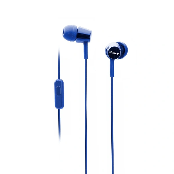 Sony MDR-EX150AP Wired In Ear Headphone with Mic (Blue) - Black