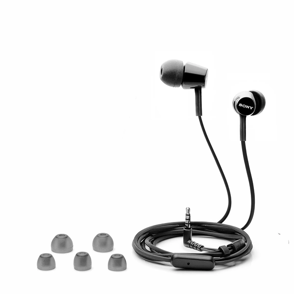 Sony MDR-EX155AP Wireless in Ear Headphone with Mic (Black) - Black