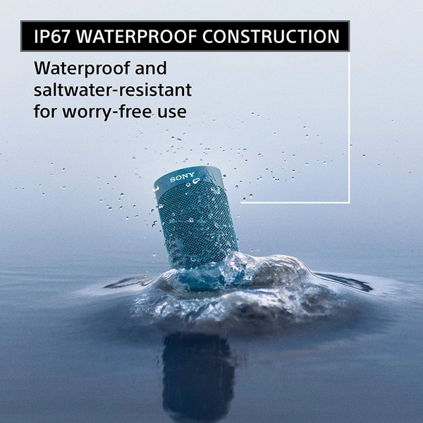 Sony SRS-XB23 Wireless Extra Bass Bluetooth Speaker with 12 Hours Battery, Party Connect, Waterproof IPX67, Dustproof, Rustproof, Shockproof Speaker with Mic, Loud Audio for Phone Calls/WFH (Black - Black