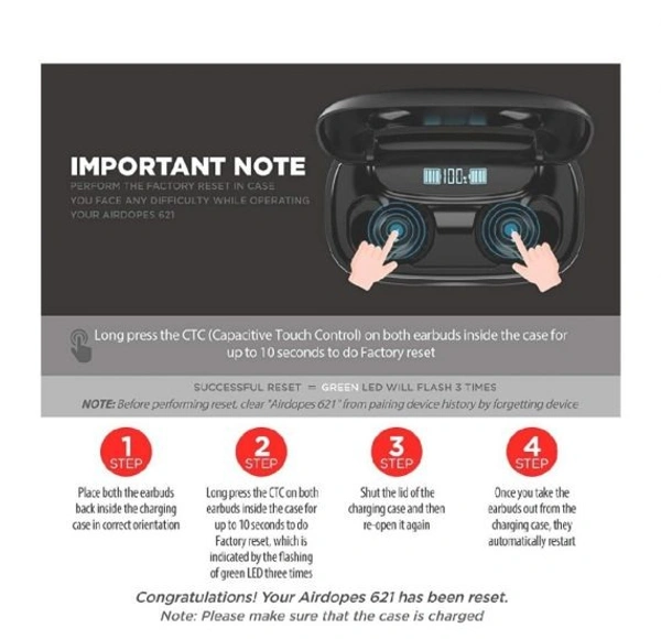 Boat Airdopes 621 Bluetooth Truly Wireless in Ear Earbuds with Mic and Upto 150 Hours Playback, ASAP Charge, Case Indicator, Boat Signature Sound, Iwp Tech, Ipx7 & Smooth Touch Controls (White Frost)