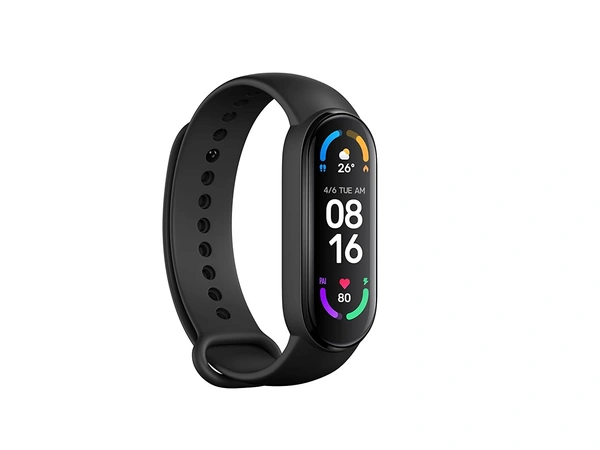 Xiaomi Mi Smart Band 6 - 1.56'' (3.96 cm) Large AMOLED Color Display, 2 Week Battery Life, 30 Fitness Mode, 5 ATM, SpO2, HR, Sleep Monitoring, Women's Health Tracking, Alarm, Music Control (Black)