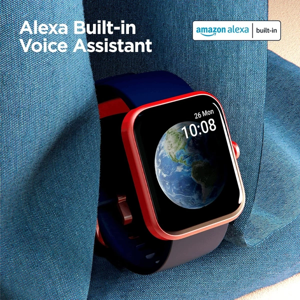 boAt Xtend Smart Watch with Alexa Built-in, 1.69” HD Display, Multiple Watch Faces, Stress Monitor, HR & SpO2 Monitoring, 14 Sports Modes, Sleep Monitor, 5 ATM & 7 Days Battery Life(Deep Blue)