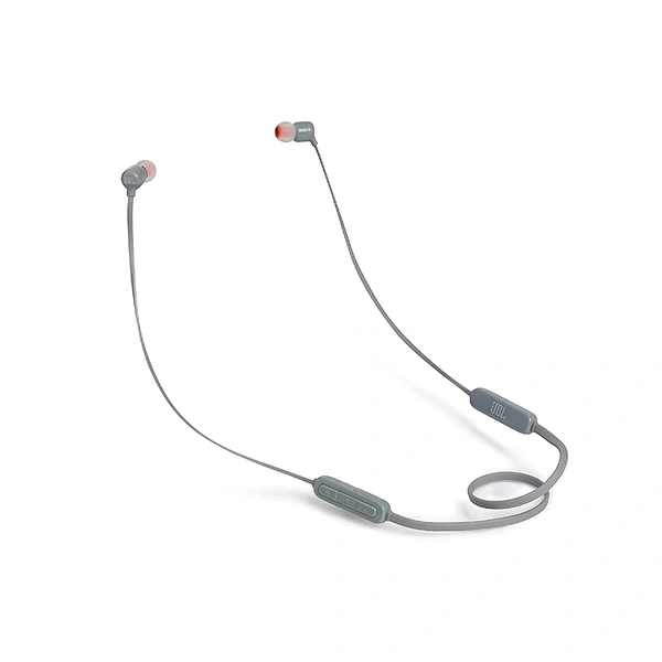 JBL T110BT by Harman Pure Bass in-Ear Wireless Headphone with Mic, Magnetic Cable and Quick Charging (Grey)