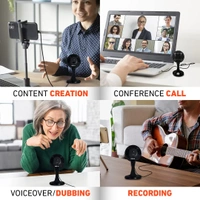 JBL Commercial CSUM06 Mini USB Unidirectional Microphone for Content Creation, Conference Calls, Presentations & Online Classes (Black)