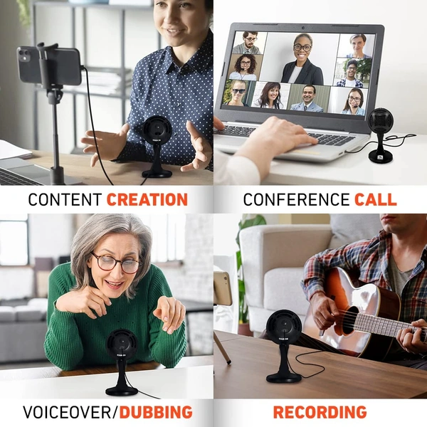 JBL Commercial CSUM06 Mini USB Unidirectional Microphone for Content Creation, Conference Calls, Presentations & Online Classes (Black)