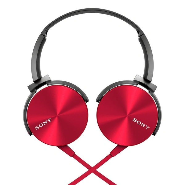 Sony MDR-XB450AP On-Ear EXTRA BASS Wired Headphones with Mic (Red)