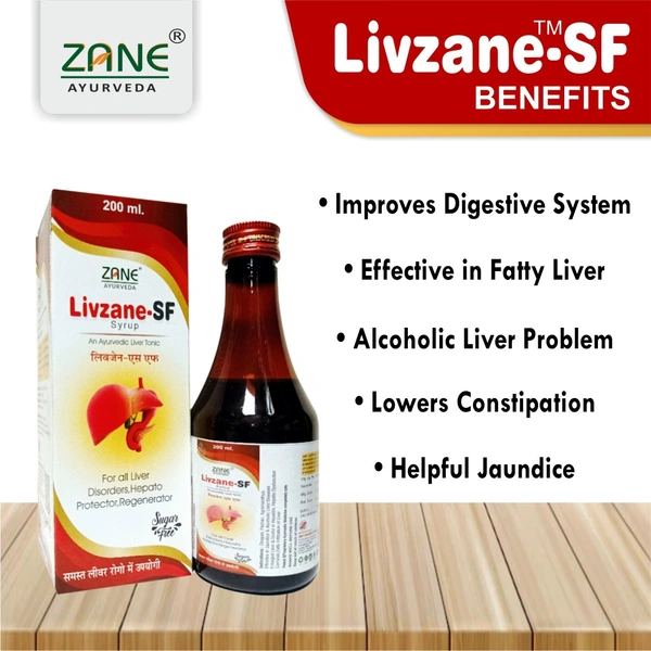 ZANE AYURVEDA LIVZANE SF Syrup – Sugar-Free Ayurvedic Liver Tonic by Zane Ayurveda