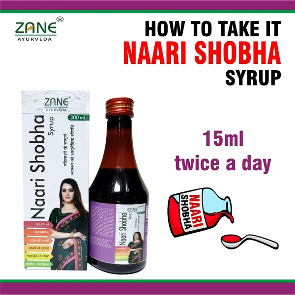 ZANE AYURVEDA Zane Ayurveda Naari Shobha Syrup: A Comprehensive Ayurvedic Tonic for Women's Wellness - 200ML