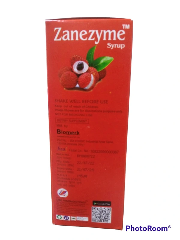 Zanezyme Syrup – Herbal Digestive Enzyme with Vitamin B-Complex (Litchi Flavour)