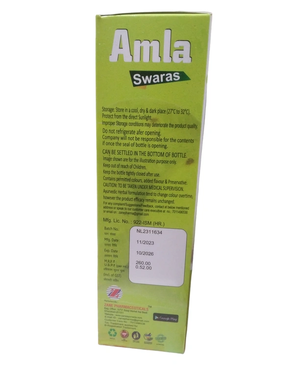 Amla Swaras Syrup – Natural Immunity Booster & Digestive Health Tonic | Ayurvedic Vitamin C Syrup