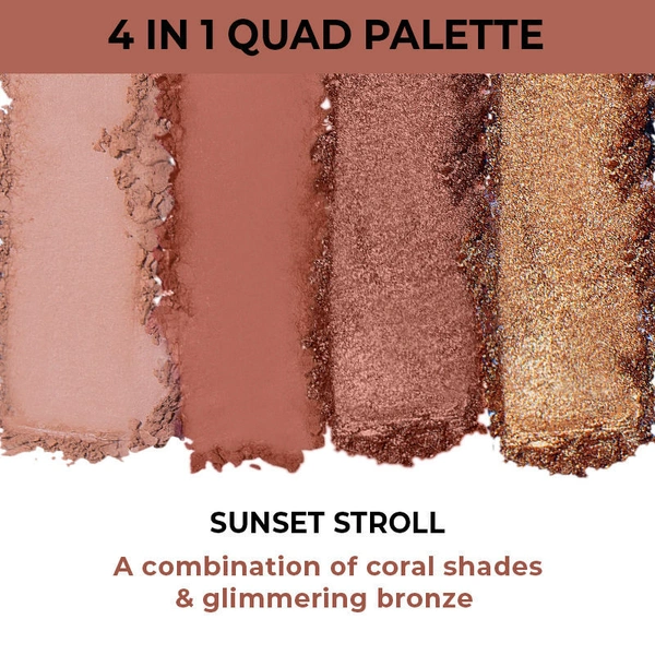 Nykaa Cosmetics Eyes On Me 4 in 1 Quad Eyeshadow Palette - Sunset Stroll(5gm)