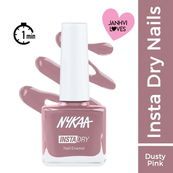 Nykaa Insta Dry Fast Drying Nail Enamel Polish Rose Room 345 - Dusty Pink(9ml)
