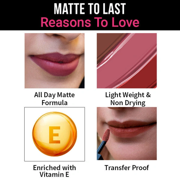 Nykaa Matte to Last Transfer Proof Liquid Lipstick - Jaan 12(5ml)