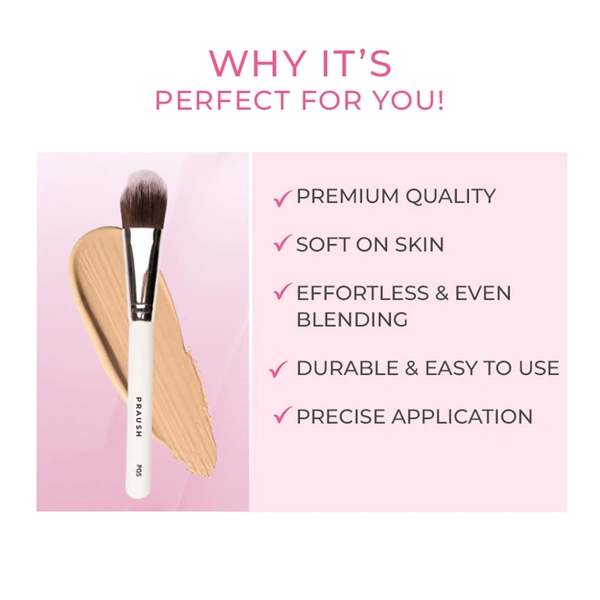 Praush Beauty PRAUSH P05 - Professional Flat Foundation Application Brush