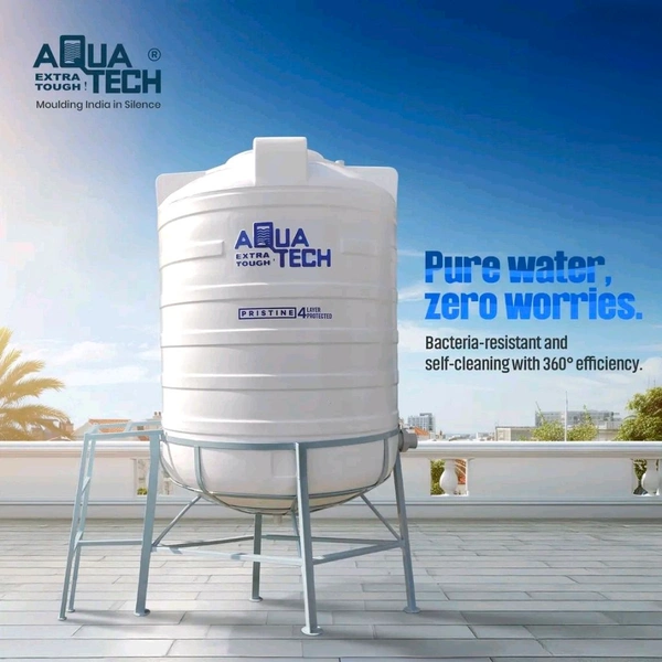AQUATECH Aquatech Pristine 1000 Ltr 4 Layer Self Cleaning Water Tank With 6 Feet MS Stand