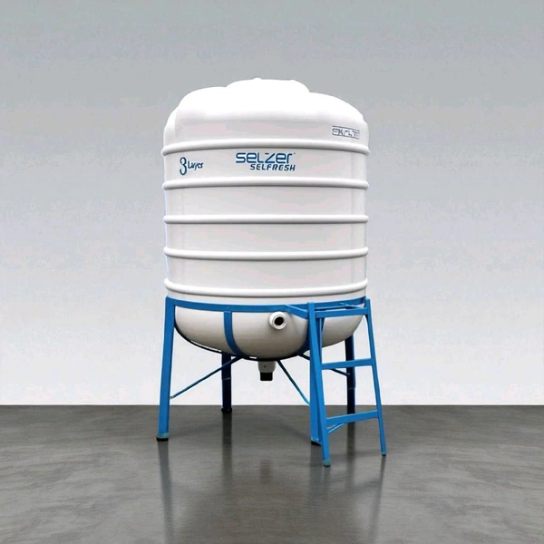 Selzer Selfresh 1000 Ltr 3 Layer Auto Clean Water Tank with 2.5 Feet MS Stand