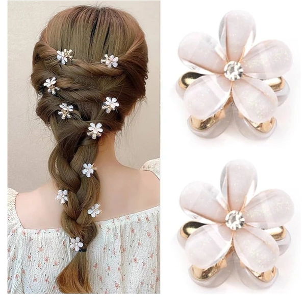Sisterhood Mini Cute Pearl Claw Flower C3006 - White