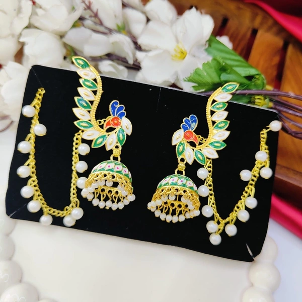 Sisterhood Jhumka with Mattal 7 - Japanese Laurel