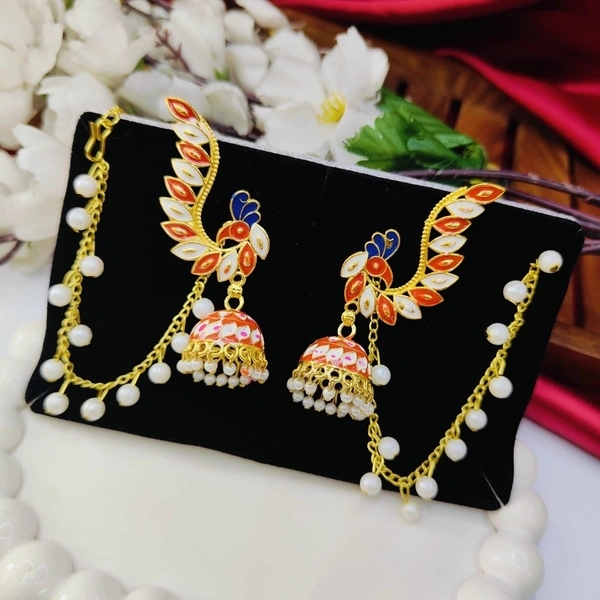Sisterhood Jhumka with Mattal 1 - Maroon