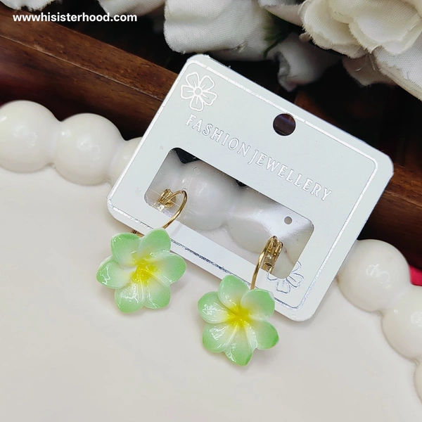 Flower Earring 2 - Green