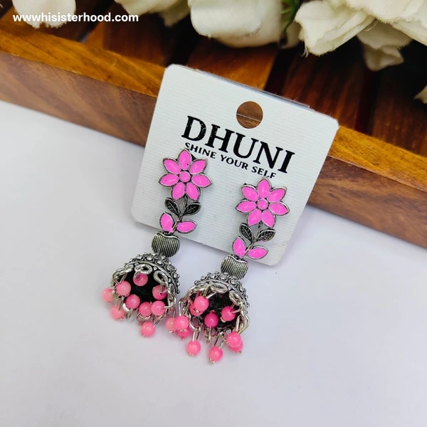 Daily /College Wear Jhumka 7 - Pink Lace