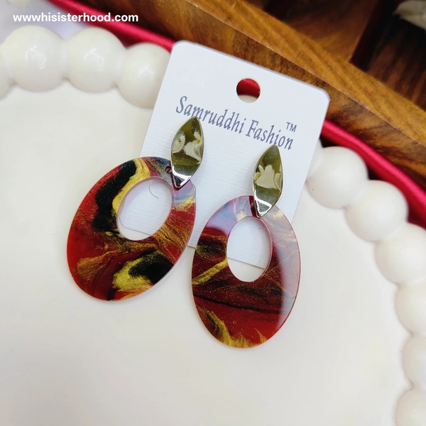 Western Earring 2 - Maroon