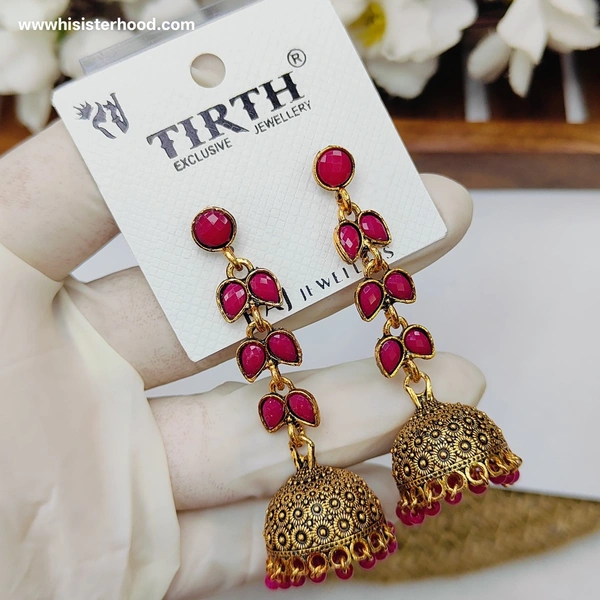 Jhumka 4 - pink