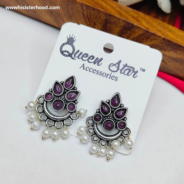 Oxisded Earring 13 - Fuchsia Blue