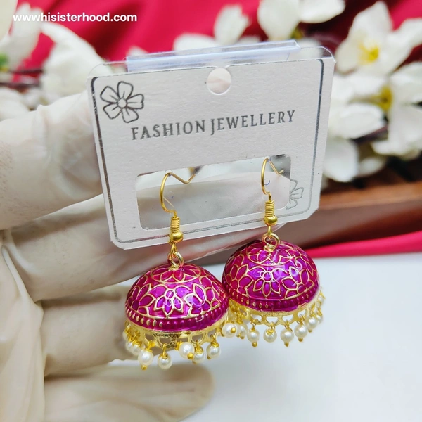 Meenakari Hook Jhumka 4
