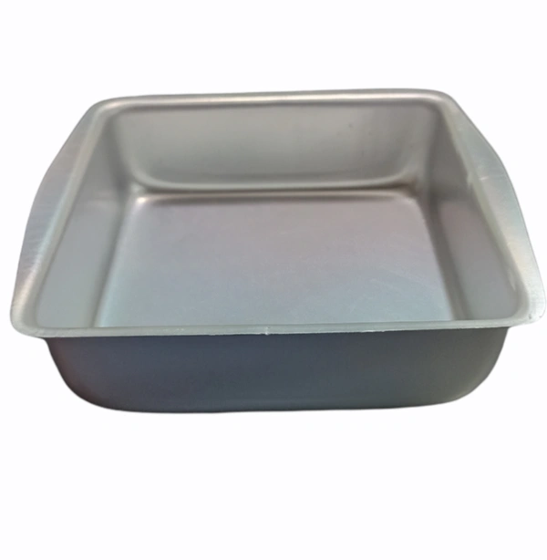 Aluminium Square Shape Cake Mould | Cake Tin | Cake Pan | Cake Pot - 7.25 inches, Silver
