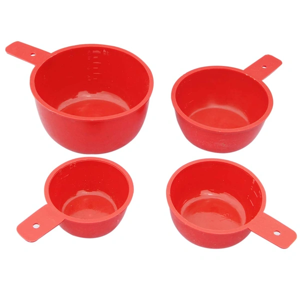 Plastic Measuring Cup / Bowl Kitchen Set Kitchen Tool Kitchenware for Cooking & Baking,(4 Pieces, Red)