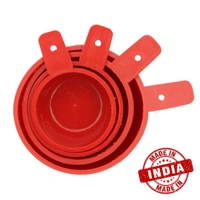 Plastic Measuring Cup / Bowl Kitchen Set Kitchen Tool Kitchenware for Cooking & Baking,(4 Pieces, Red)