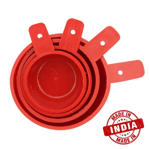 Plastic Measuring Cup / Bowl Kitchen Set Kitchen Tool Kitchenware for Cooking & Baking,(4 Pieces, Red)