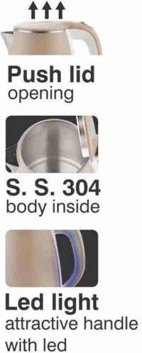 Cello Electric Kettle Quick Boil 1000 B with Auto Shut Off Function Electric Kettle (1 L, Beige) -