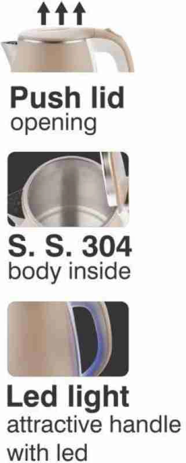 Cello Electric Kettle Quick Boil 1000 B with Auto Shut Off Function Electric Kettle (1 L, Beige) -