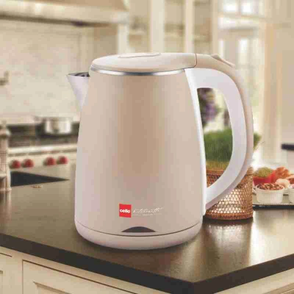 Cello Electric Kettle Quick Boil 1000 B with Auto Shut Off Function Electric Kettle (1 L, Beige) -