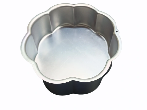 Aluminium Flower Shape Cake Mould | Cake Tin | Cake Pan | Cake Pot - 9.25 inches, Silver