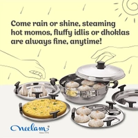 Neelam Multi Purpose Kadai Induction Bottom 7 Pcs Set Idli, Dhokla, Steamer With Free Mini Idli Plate, Big -