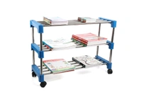 Simran Stainless Steel Multipurpose Shoe Rack | Multiutility Stand | Cloth Stand | with 4 Rotating Castor Wheels (Colour may vary as par availability) - 3 Tiers, Steel