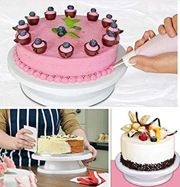 Cake Turntable Rotating Revolving Cake Decorating Stand and Easy Glide Fondant Smoother Decorating Baking Tool 28cm, Cake Turn Table, Decorating Baking Tool, Cake Decorating Turntable Stand -